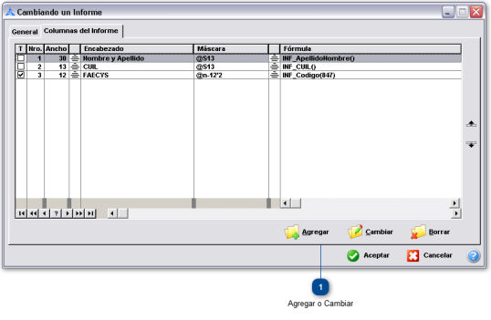 Cambiando un Informe (Solapa Columnas del Informe)
